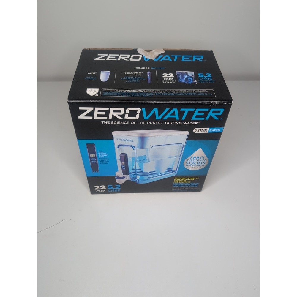 Zerowater 5 Stage Filtration 22 Cup Water Dispenser w/ Filter & Meter